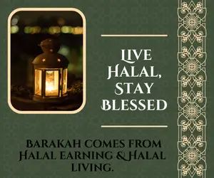 Live Halal Stay Blessed – Halal lifestyle message for a peaceful and blessed life