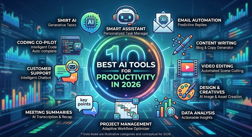 10 Best AI Tools for Productivity in 2026 4 A high-performance hardware setup with an RGB desktop PC and an ultra-wide monitor, showing a workstation optimized to run the best ai tools for productivity in 2026